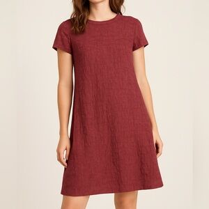 Soft Surroundings Women’s Wine Red‎ Linen Cotton Gauze Dress Sz XS Minimalistic